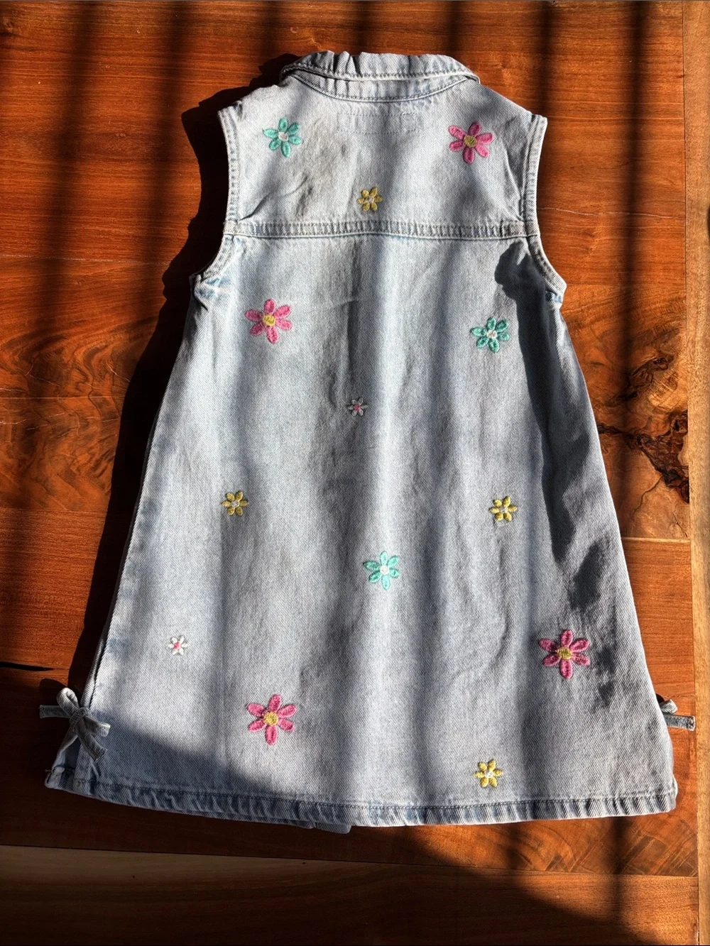 ZARA KIDS DENIM DRESS WITH EMBROIDERED FLOWERS 🌸🌼